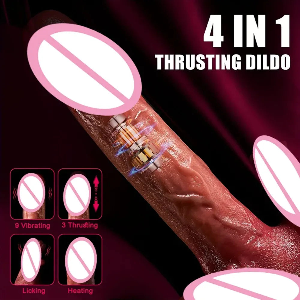 Telescopic Vibrator with Licking Stimulator and Anal Plug